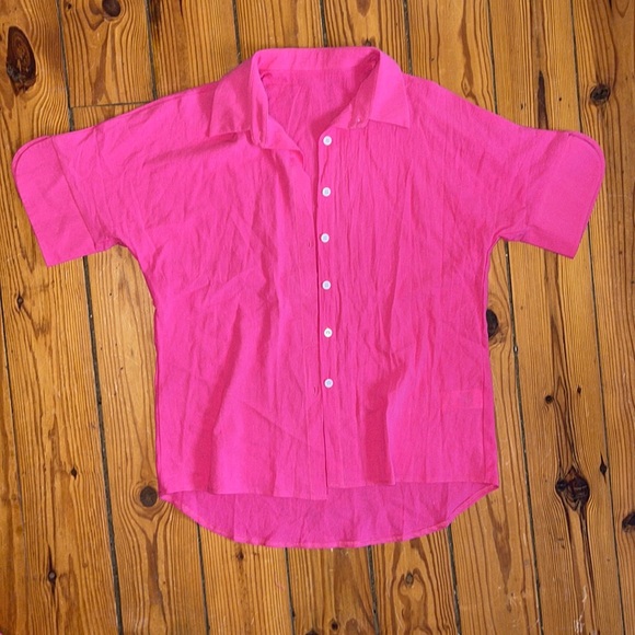 Women’s new hot pink 3 piece matching set shorts crop top set size small - Picture 7 of 7